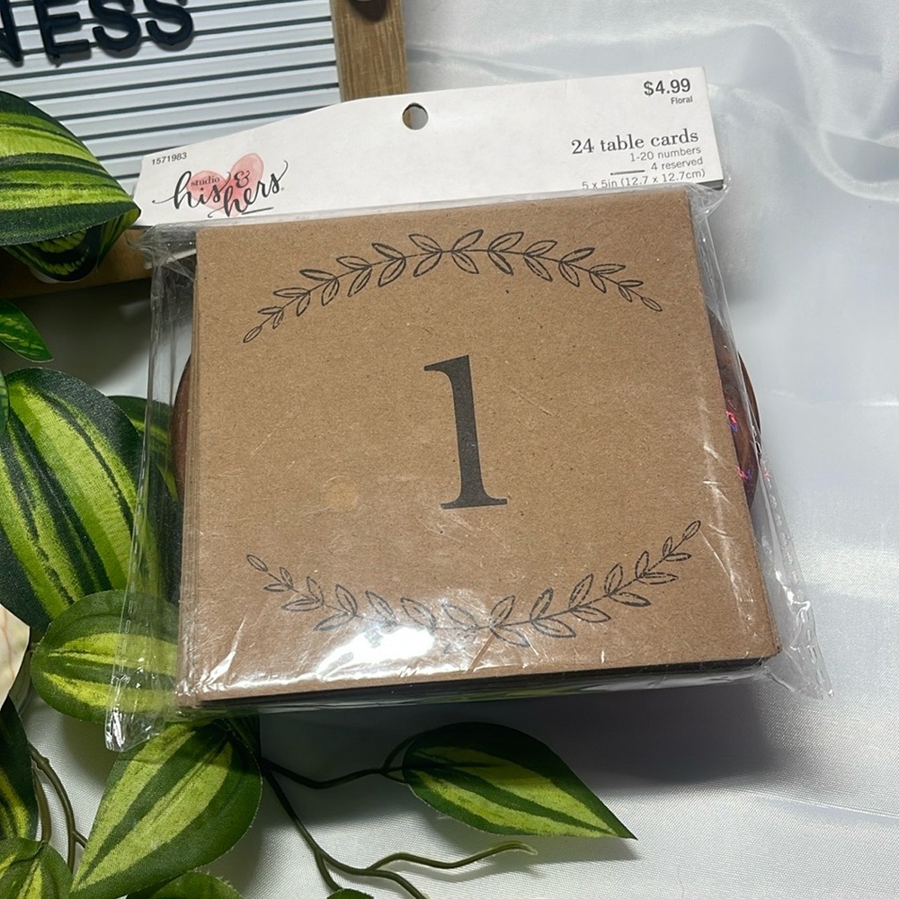 His & Hers Studio Place Cards Wedding Reception 24 pack Brown  Table Decorations